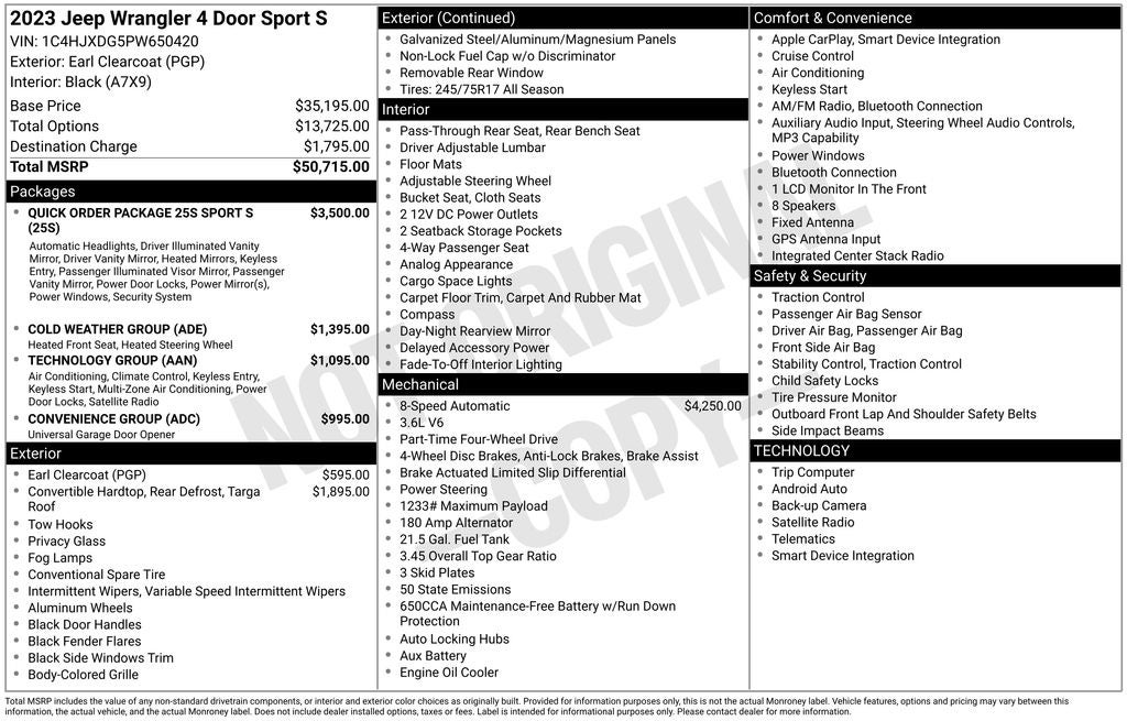 2023 Jeep Wrangler Sport S