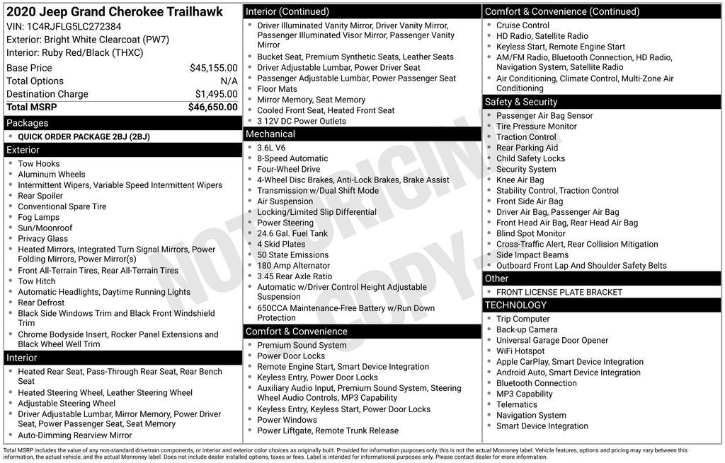 2020 Jeep Grand Cherokee Trailhawk