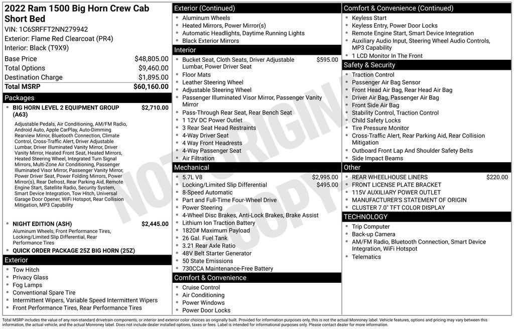 2022 RAM 1500 Big Horn/Lone Star Night Edition