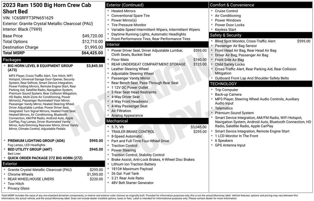 2023 RAM 1500 Big Horn/Lone Star