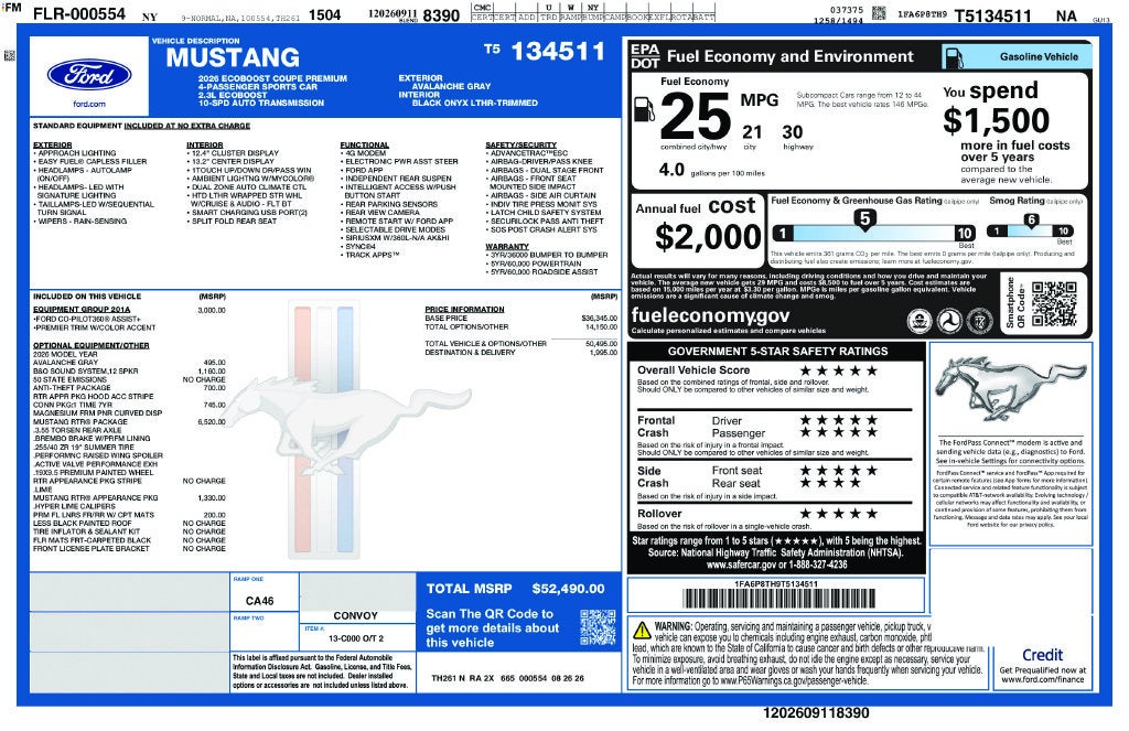 2026 Ford Mustang EcoBoost Premium RTR