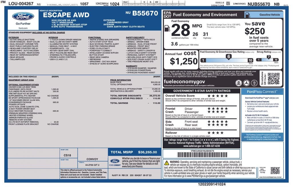 2022 Ford Escape SE Sport