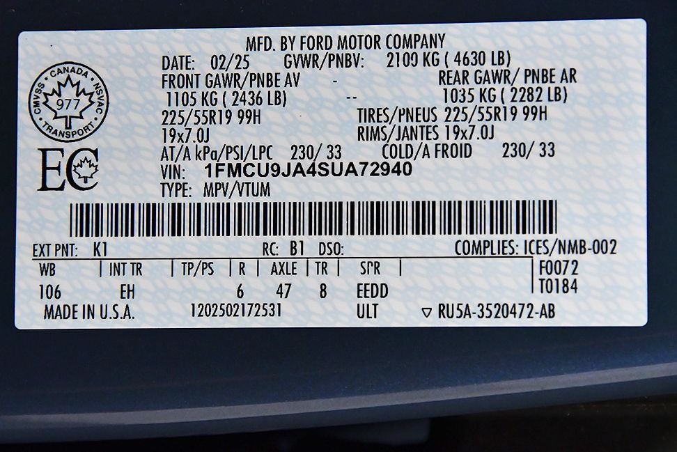 2025 Ford Escape Platinum