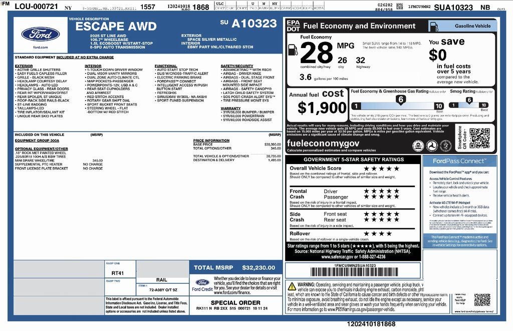 2025 Ford Escape ST-Line