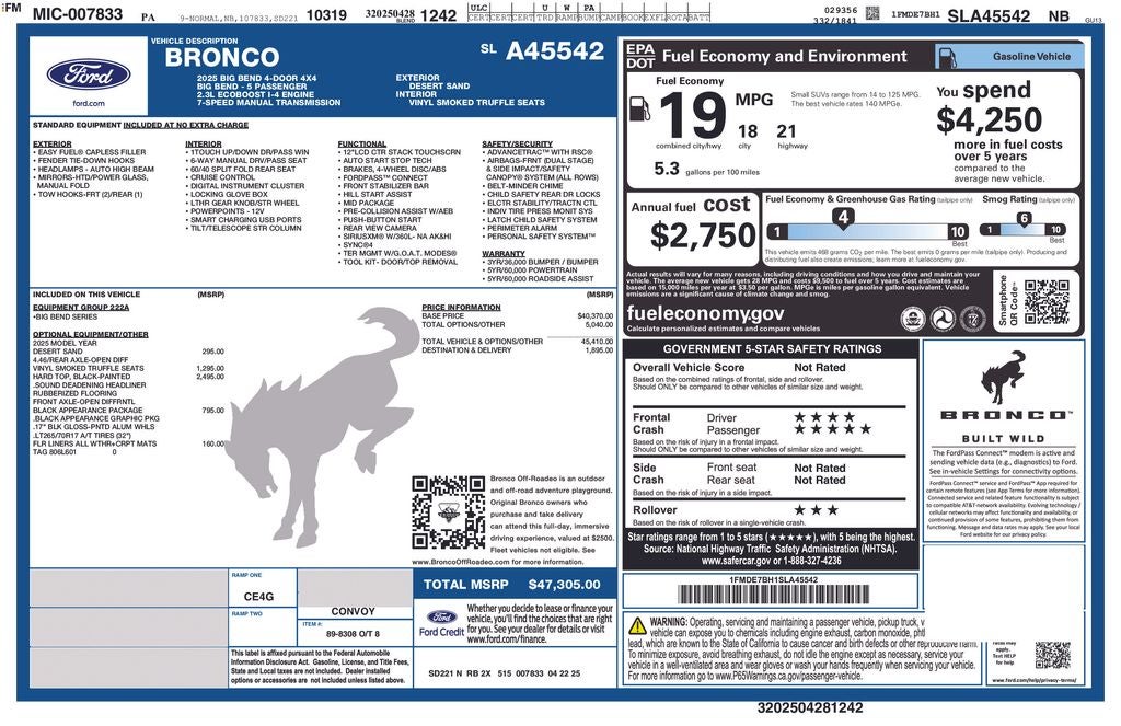 2025 Ford Bronco Big Bend