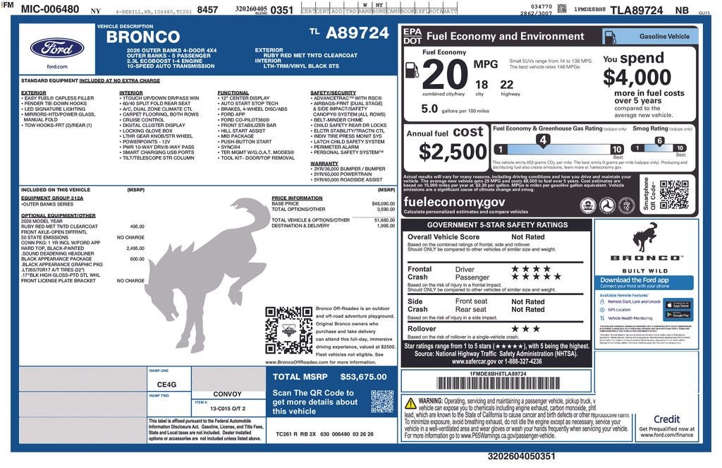 2026 Ford Bronco Outer Banks