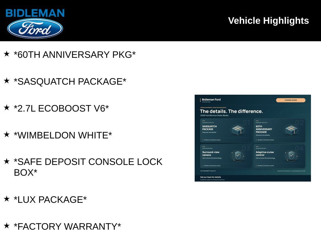 2026 Ford Bronco Outer Banks 60th Anniversary Edition