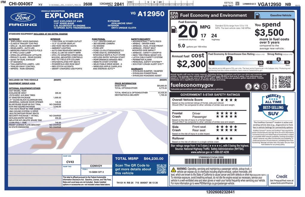 2027 Ford Explorer ST Sinister