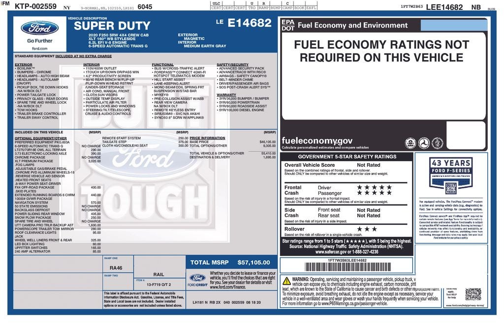 2020 Ford F-250SD XLT 6-3/4' Box