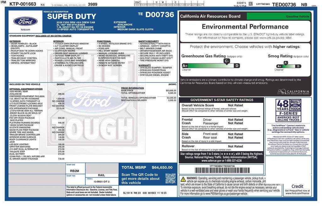 2026 Ford F-250SD XL STX 6-3/4' Box