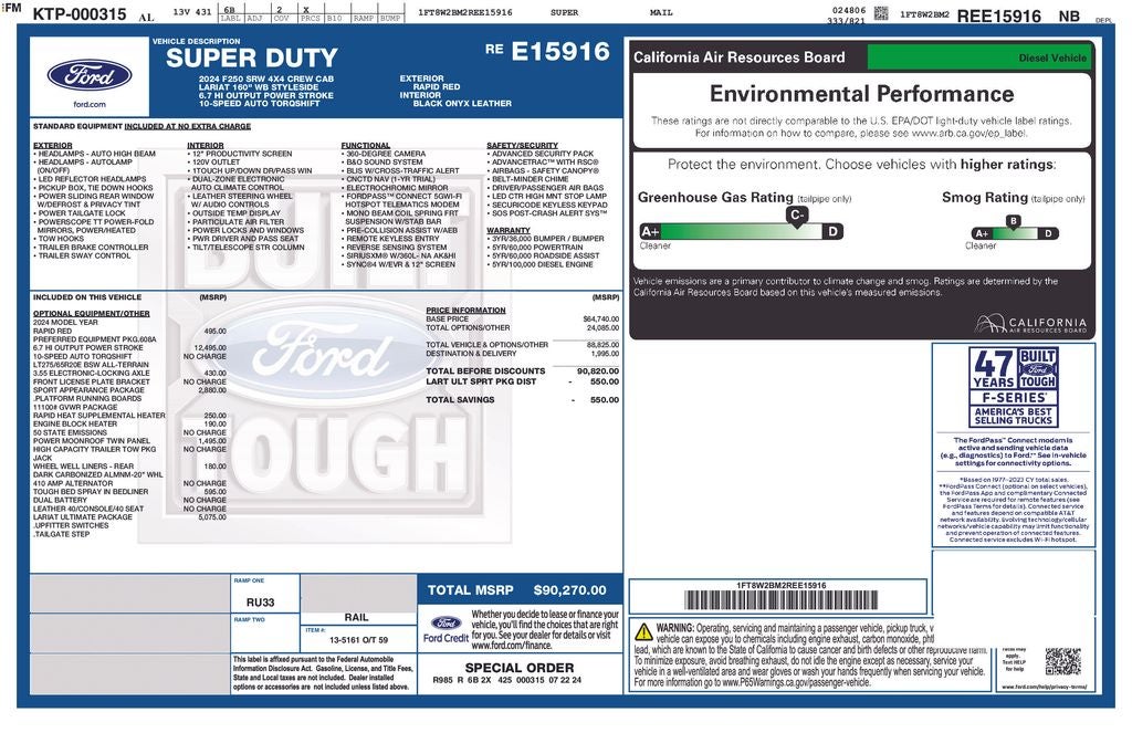 2024 Ford F-250SD Lariat Sport 6-3/4' Box