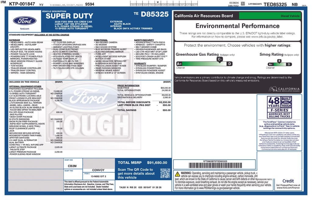 2026 Ford F-250SD Lariat 6-3/4' Box