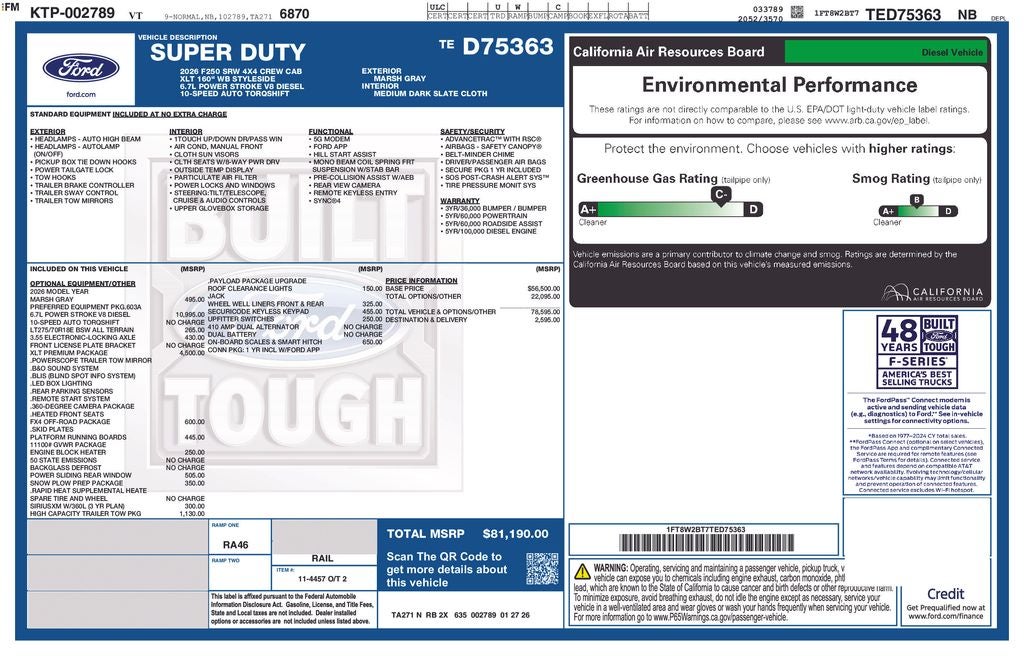 2026 Ford F-250SD XLT 6-3/4' Box