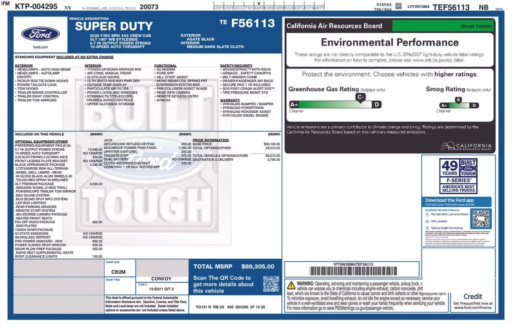 2026 Ford F-350SD XLT 6-3/4' Box