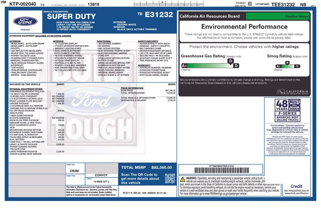 2026 Ford F-350SD Lariat 8' Box