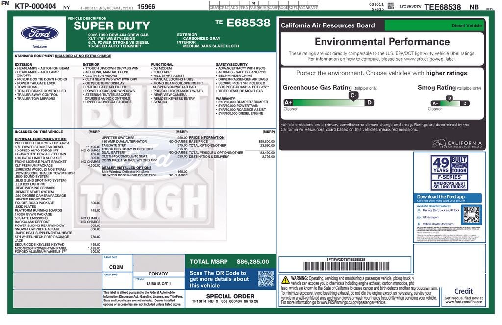 2026 Ford F-350SD XLT DRW 8' Box