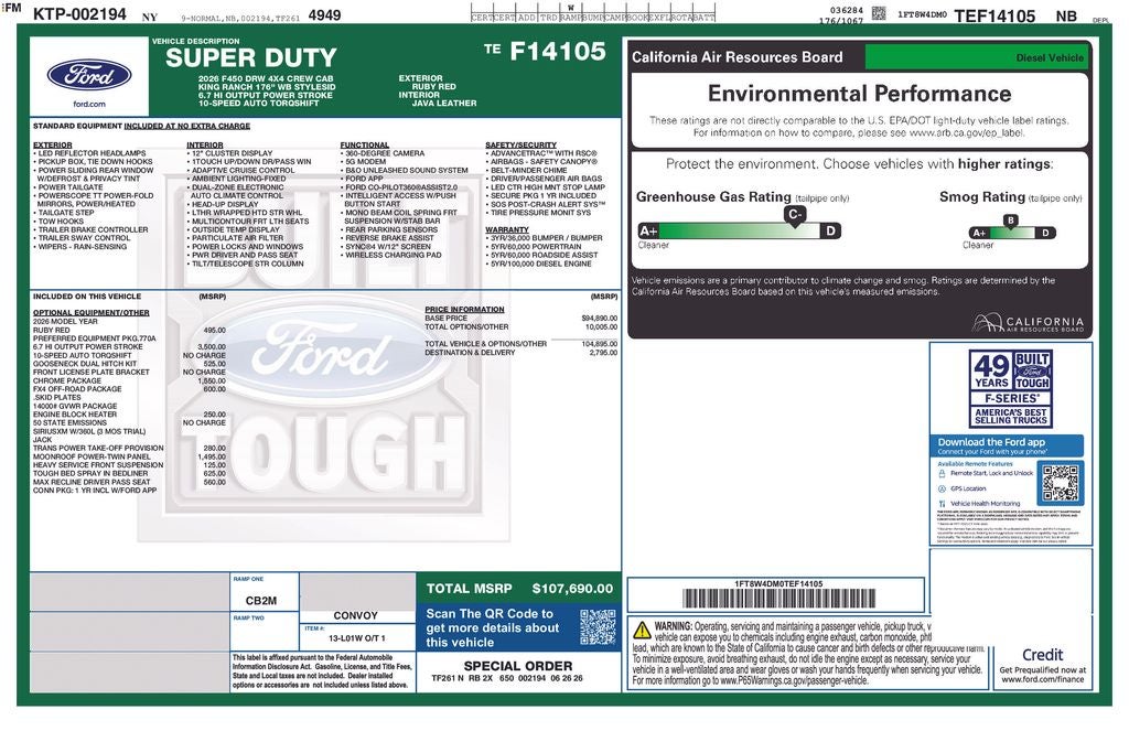 2026 Ford F-450SD King Ranch DRW