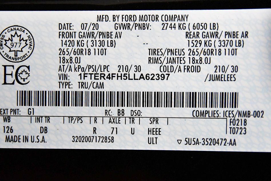 2020 Ford Ranger Lariat