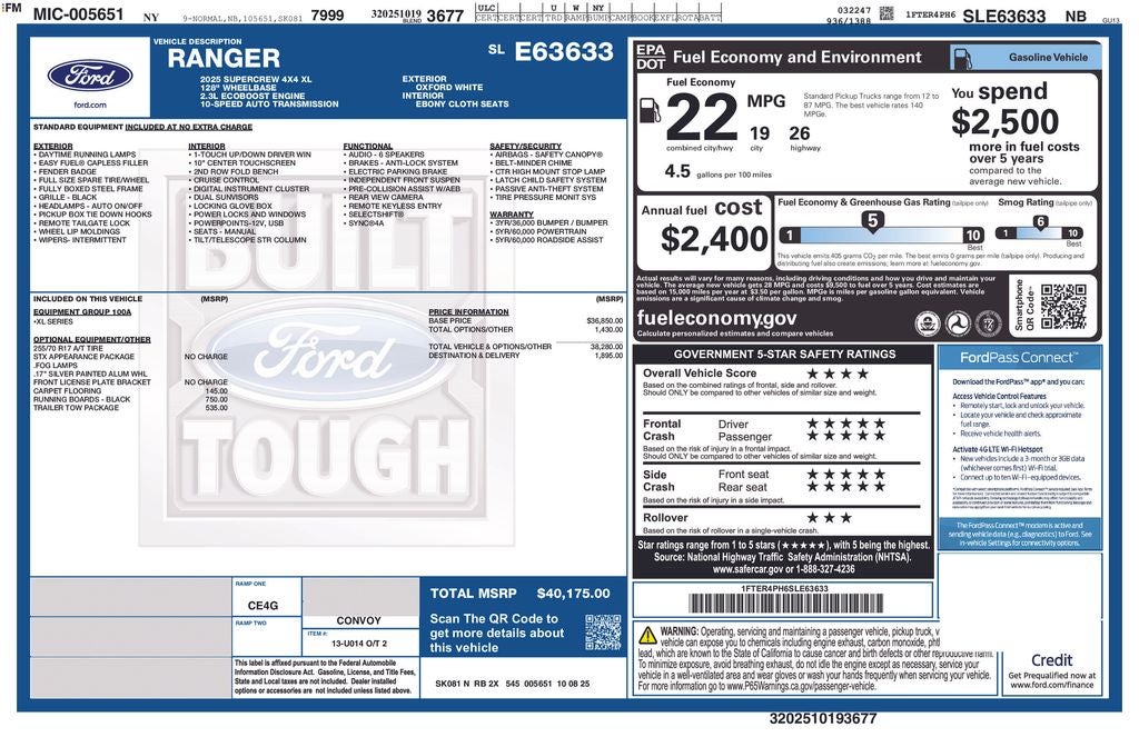 2025 Ford Ranger XL STX
