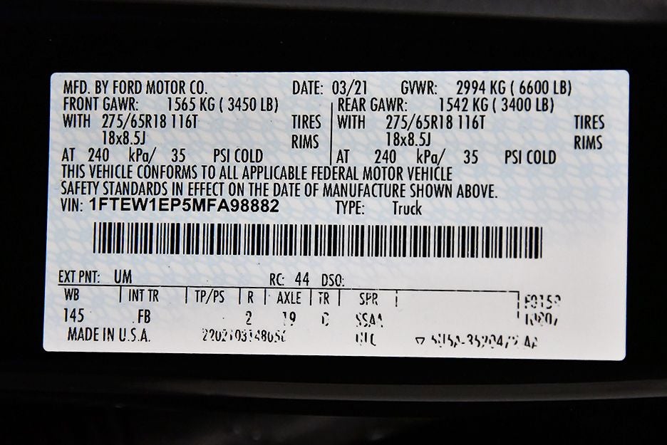 2021 Ford F-150 XLT Sport 5-1/2' Box
