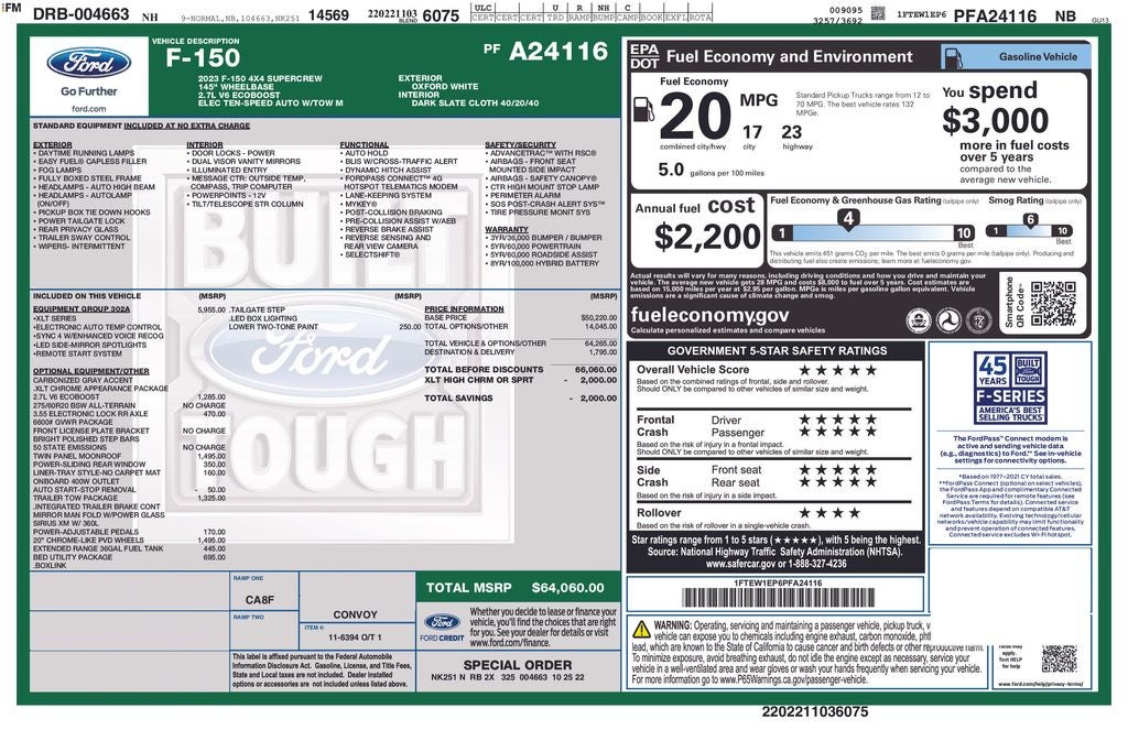 2023 Ford F-150 XLT 5-1/2' Box