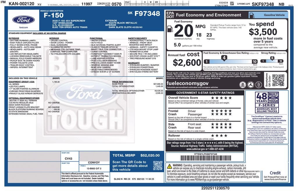 2025 Ford F-150 XL 5-1/2' Box