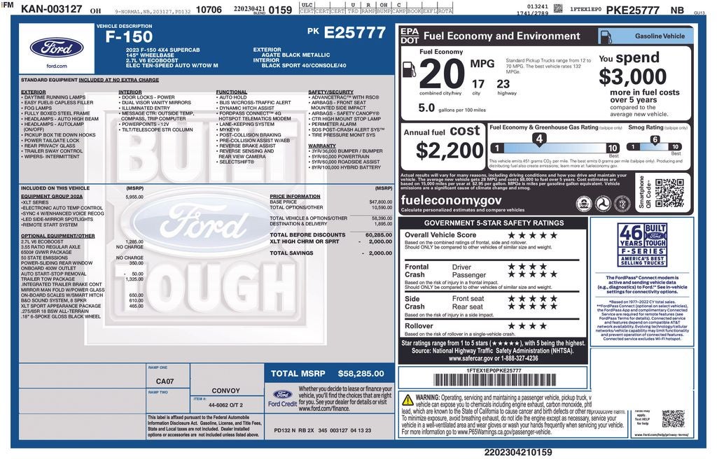 2023 Ford F-150 XLT Sport 6-1/2' Box
