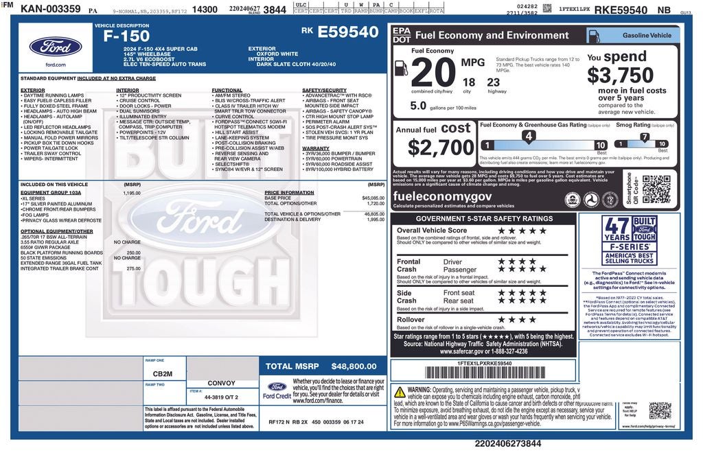 2024 Ford F-150 XL 6-1/2' Box