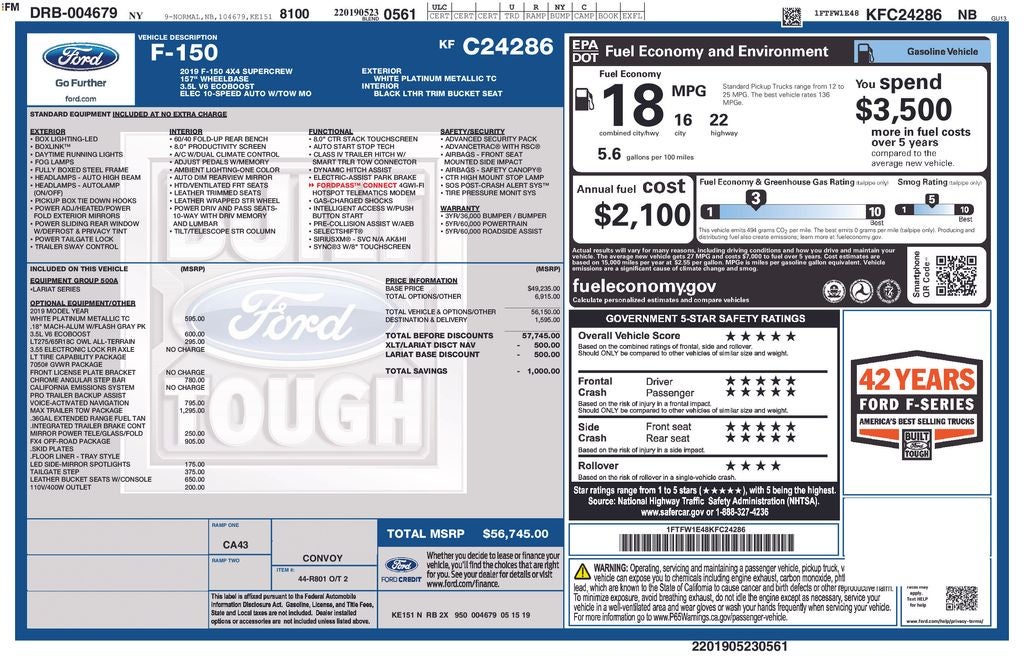 2019 Ford F-150 Lariat