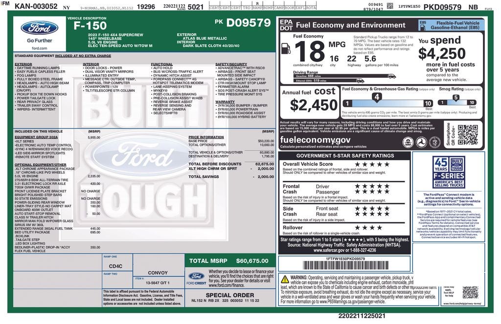 2023 Ford F-150 XLT 5-1/2' Box