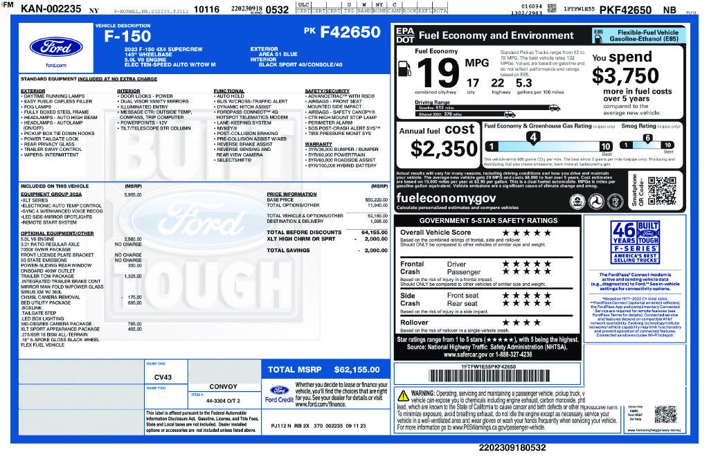 2023 Ford F-150 XLT Sport 5-1/2' Box