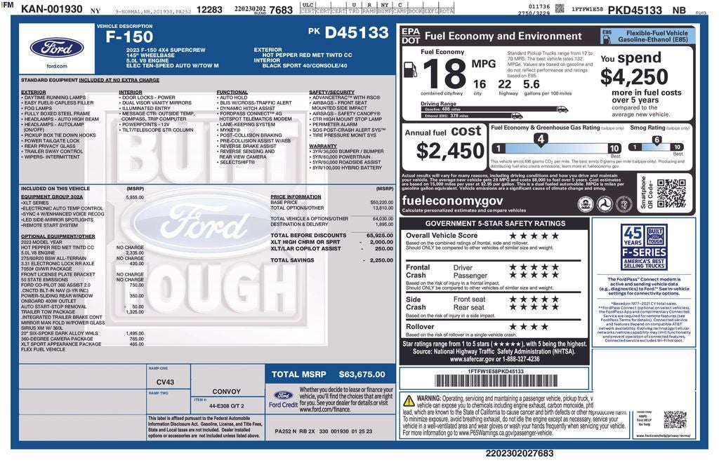 2023 Ford F-150 XLT Sport 5-1/2' Box