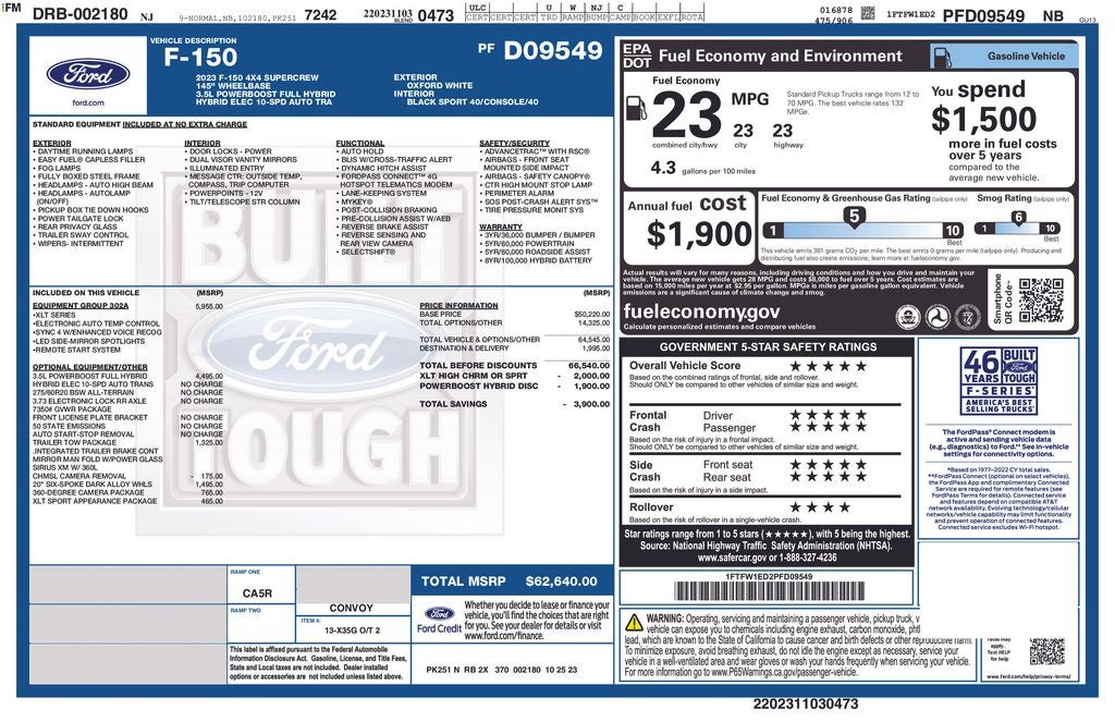 2023 Ford F-150 XLT Sport 5-1/2'Box