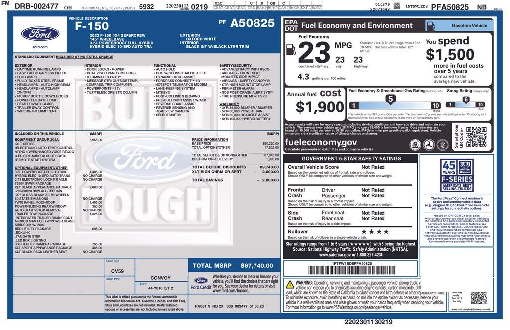 2023 Ford F-150 XLT Sport 5-1/2' Box
