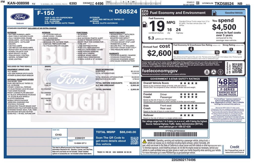 2026 Ford F-150 XLT 5-1/2' Box