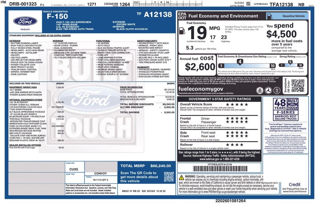 2026 Ford F-150 XLT 5-1/2' Box
