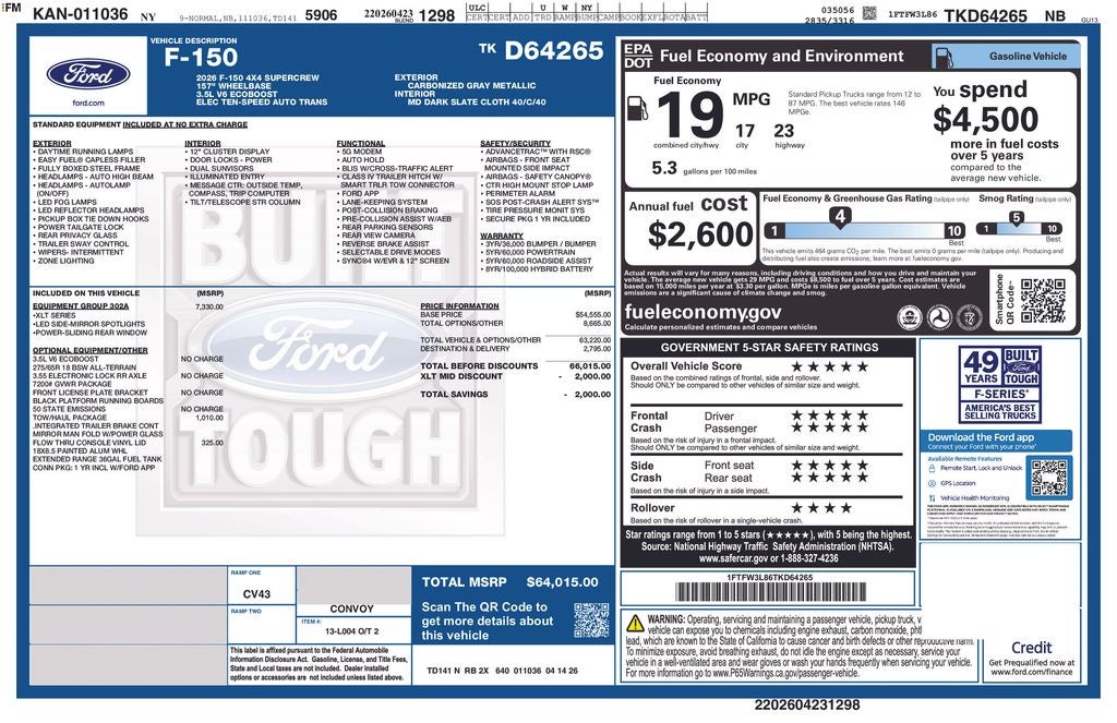 2026 Ford F-150 XLT 5-1/2' Box