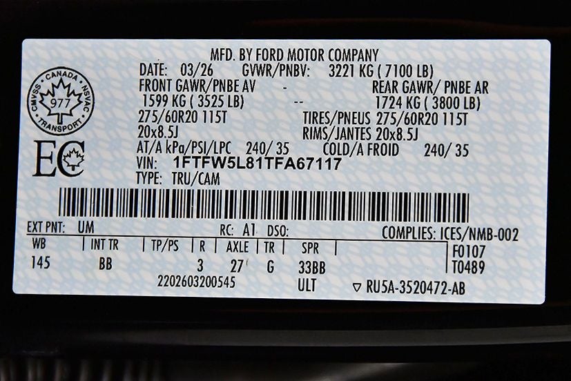 2026 Ford F-150 Lariat 5-1/2' Box