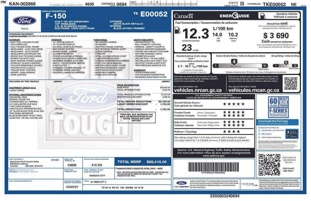 2026 Ford F-150 Lariat 5-1/2' Box