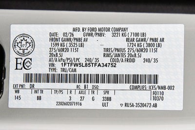 2026 Ford F-150 Lariat 5-1/2' Box