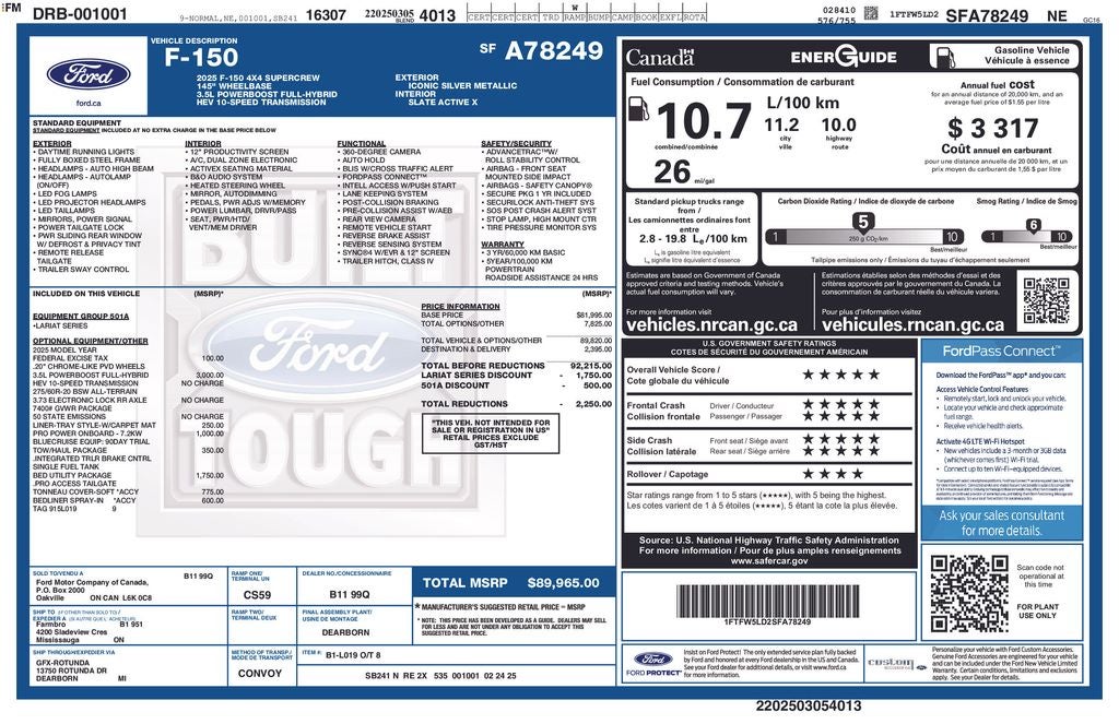 2025 Ford F-150 Lariat 5-1/2' Box