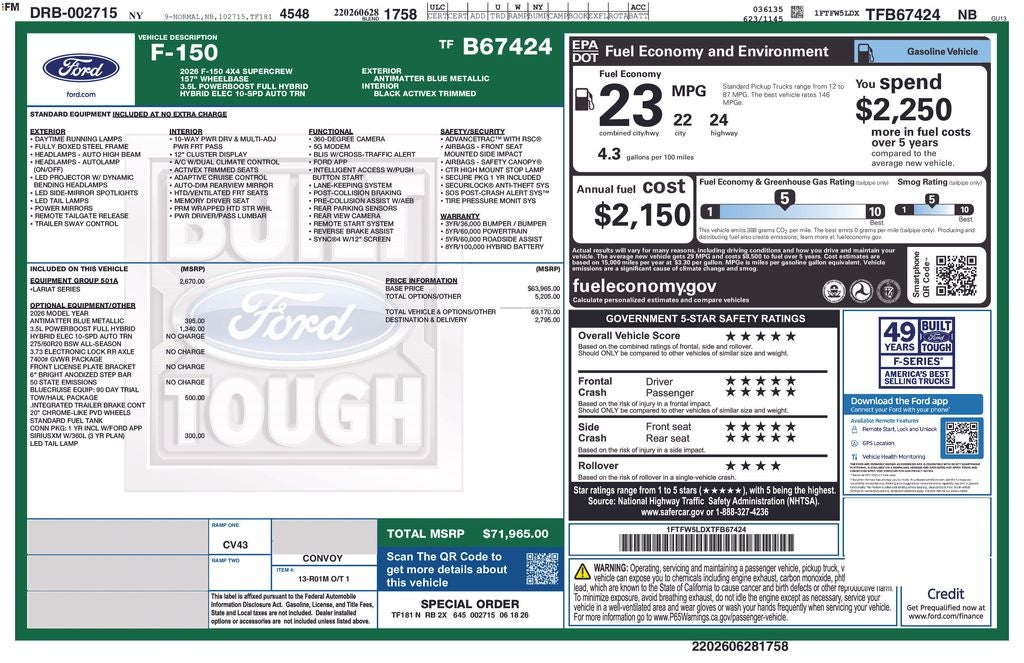 2026 Ford F-150 Lariat 6-1/2' Box