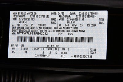 2025 Ford F-150 Platinum 6-1/2' Box