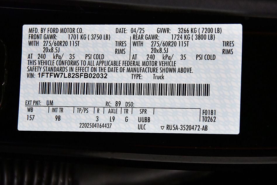 2025 Ford F-150 Platinum 6-1/2' Box