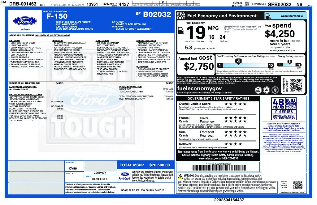 2025 Ford F-150 Platinum 6-1/2' Box