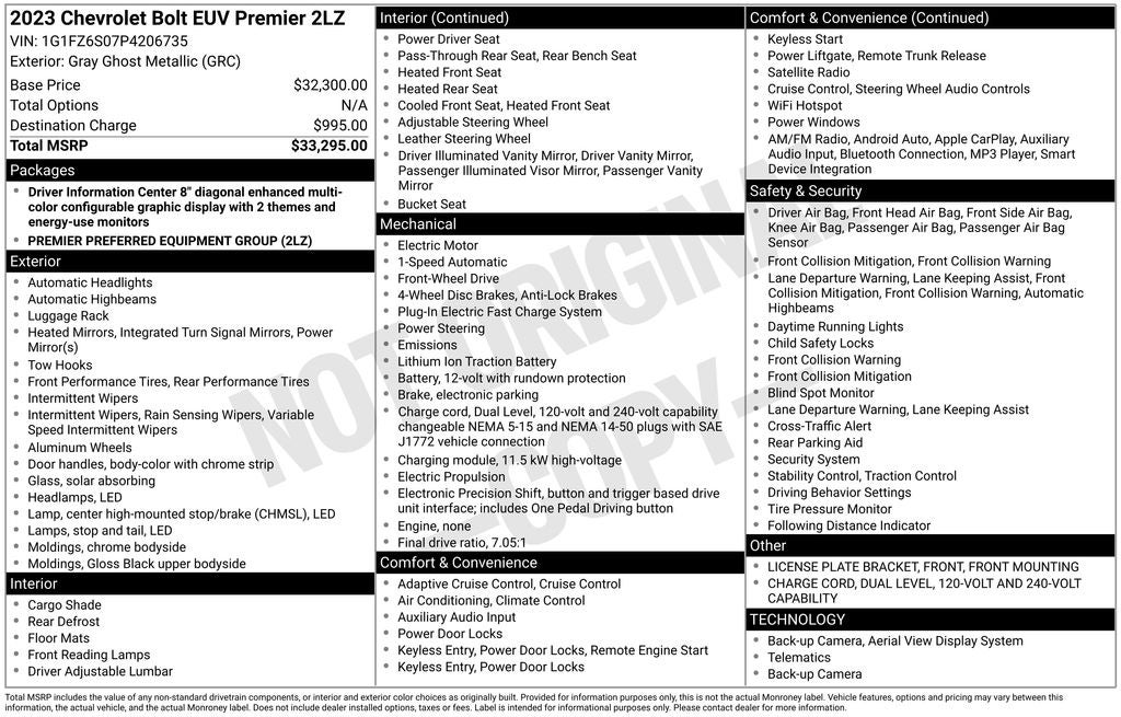 2023 Chevrolet Bolt EUV Premier