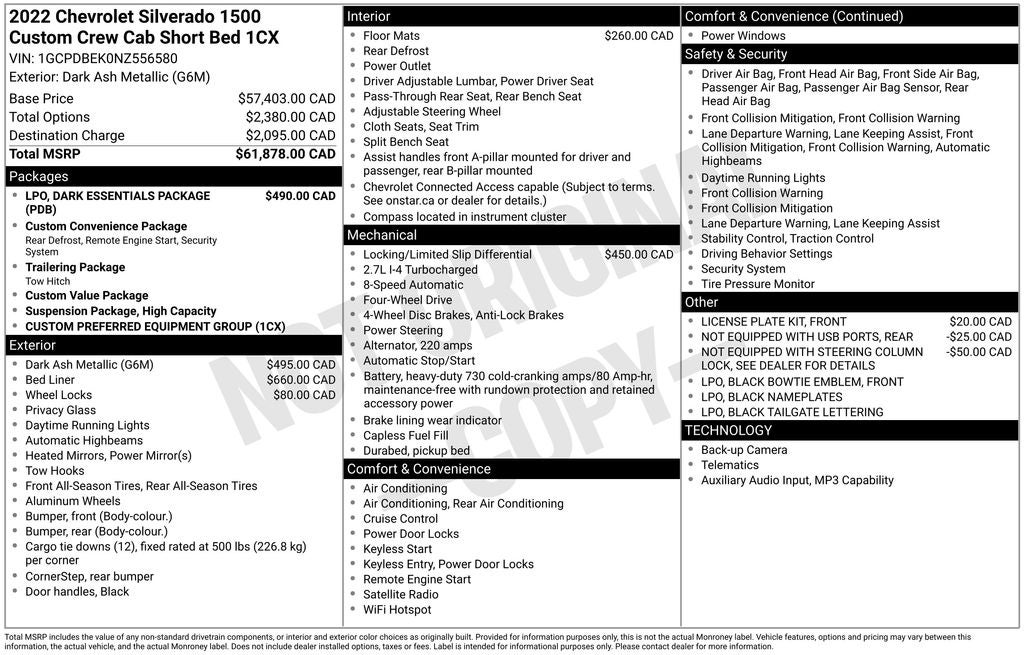 2022 Chevrolet Silverado 1500 Custom Dark Essentials