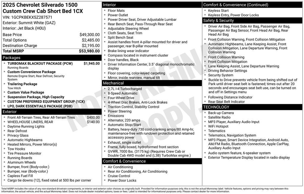 2025 Chevrolet Silverado 1500 Custom Dark Essentials