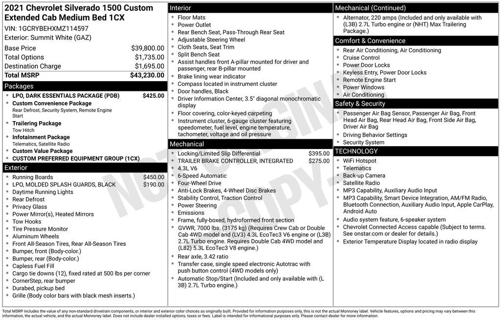 2021 Chevrolet Silverado 1500 Custom Dark Essentials