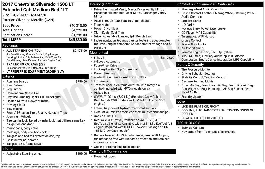 2017 Chevrolet Silverado 1500 LT All Star Edition
